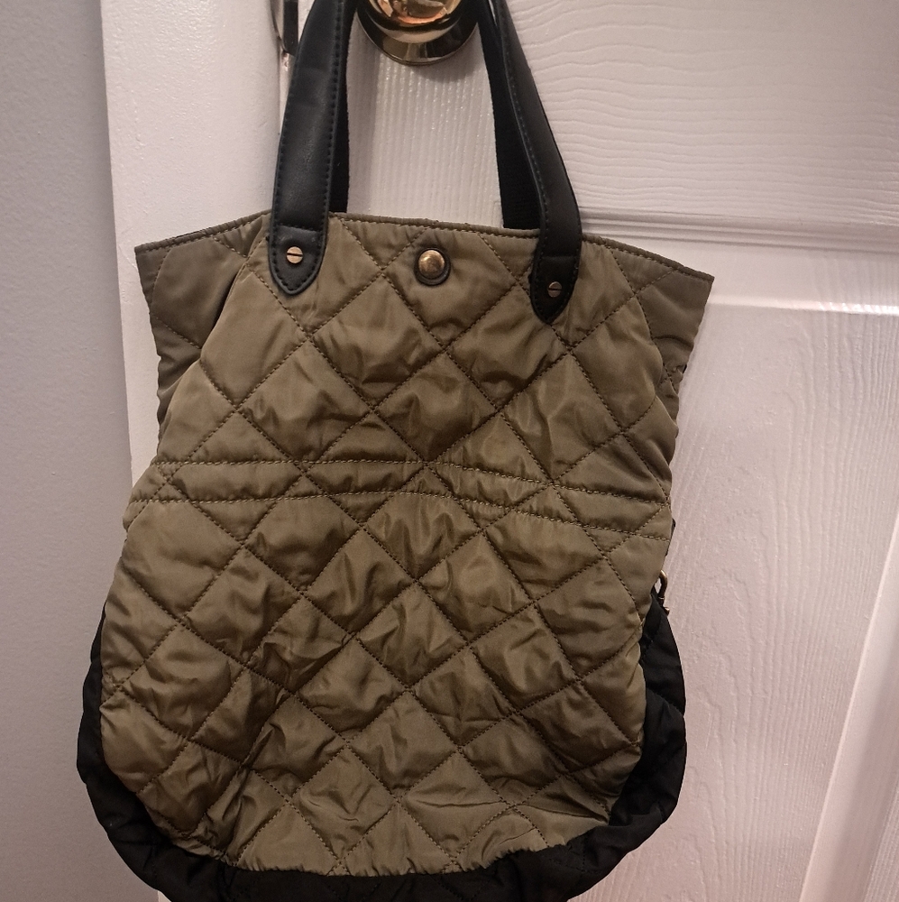 Canyon River Blues Olive Green and Blue Quilted Saddle bag/crossbody or handbag